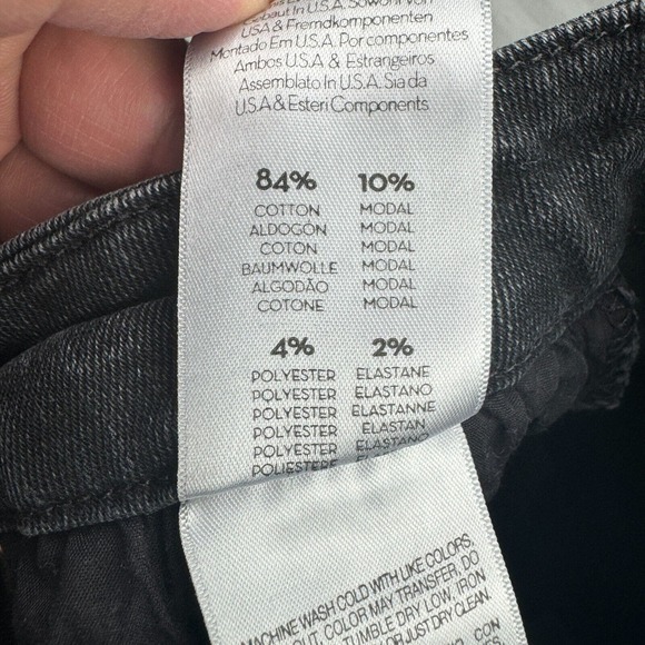 MOTHER High Waisted Looker Ankle Fray Denim Jeans Womens Size 25 Black - Picture 8 of 11